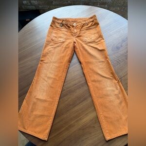 Gucci Orange Flared corduroy Pants